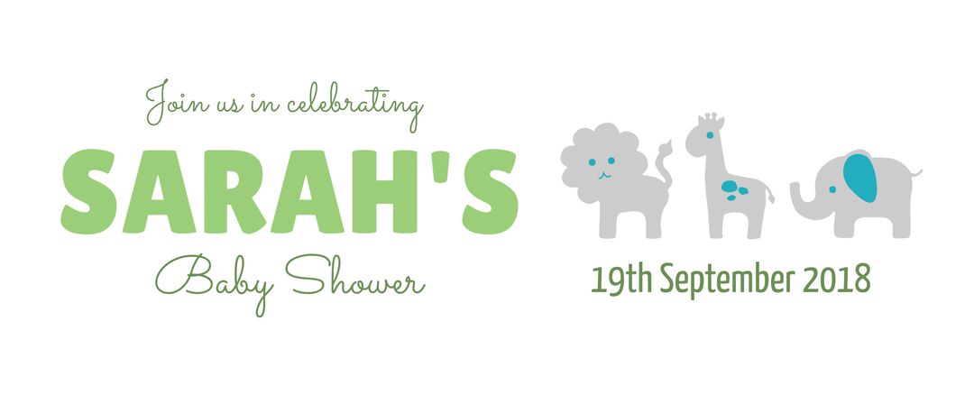 Cute Animal Baby Shower Invitation with Editable Template