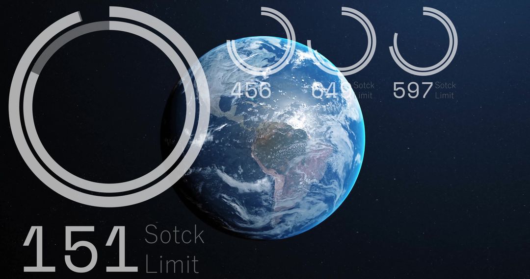 Digital Data Visualization over Earth Background