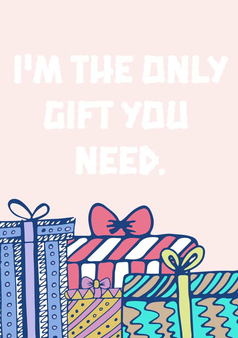 Whimsical Gift Illustration with Playful Message