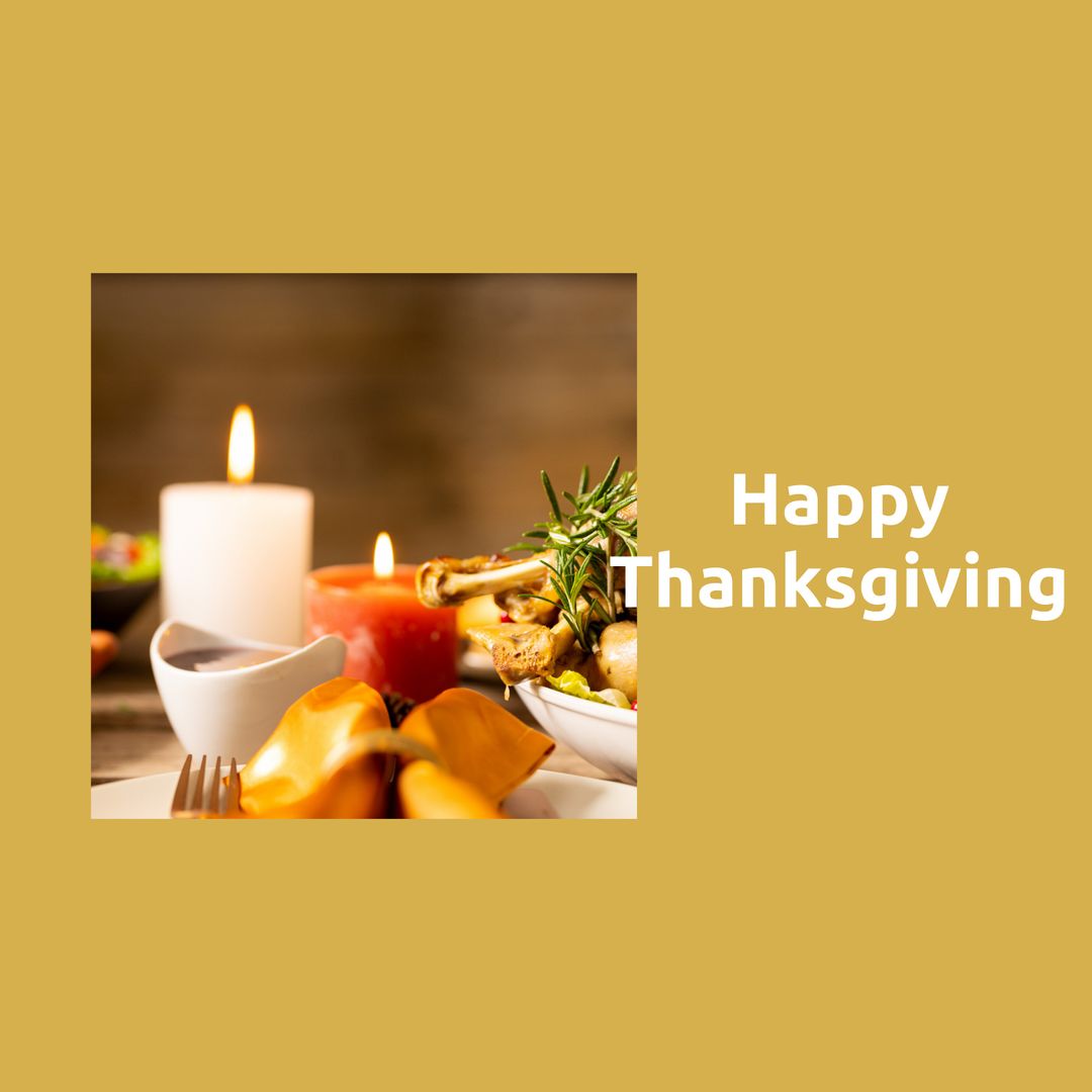 Thanksgiving Greeting with Candlelit Dinner Atmosphere