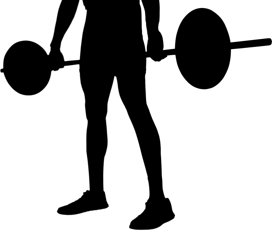 Silhouette of Weightlifting Action with Transparent Background