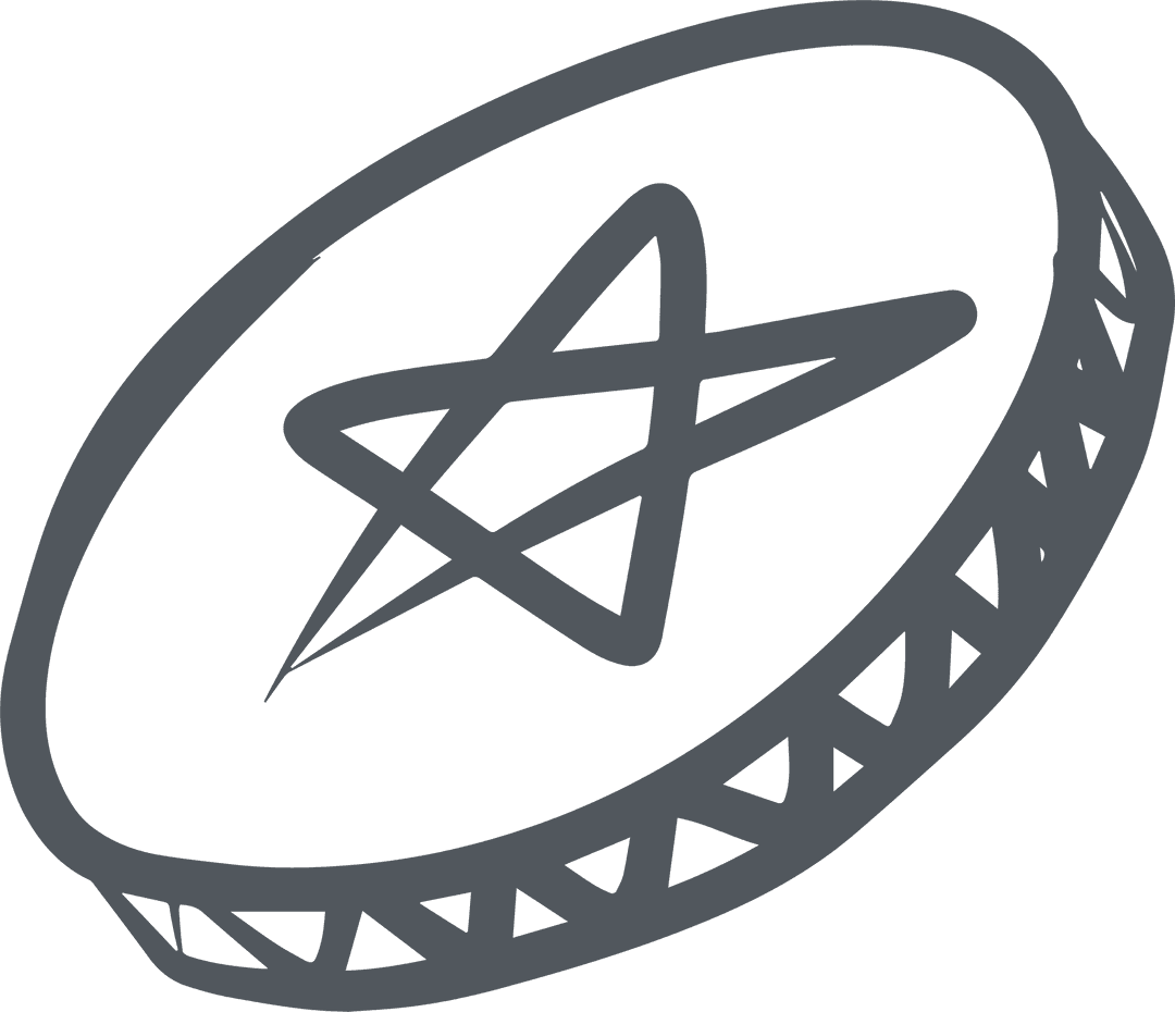 Minimalist Star Medallion on Transparent Background