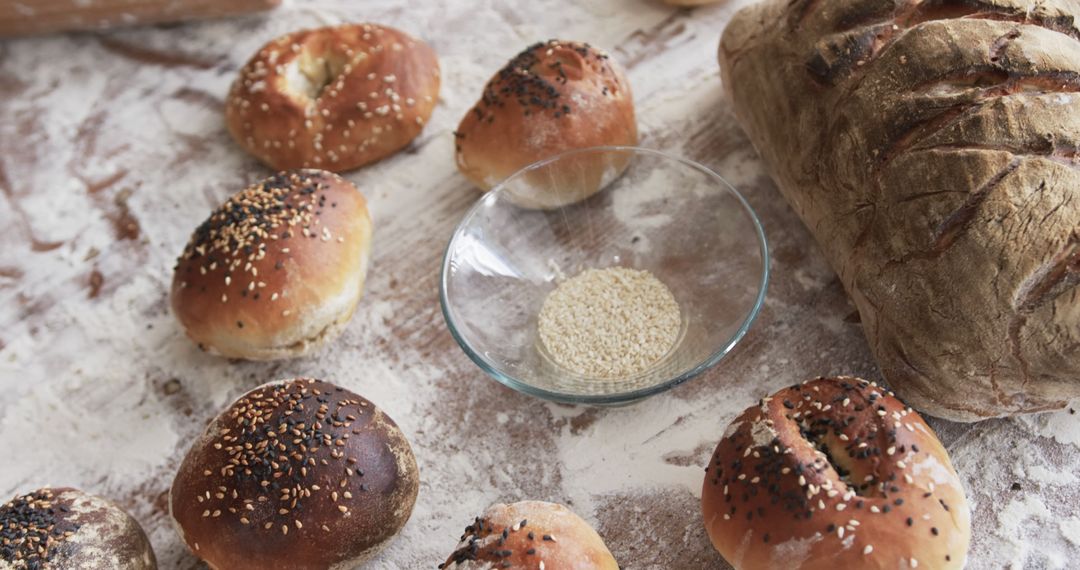 Homemade Multi-Grain Bread and Rolls with Seeds - Free Images, Stock Photos and Pictures on Pikwizard.com