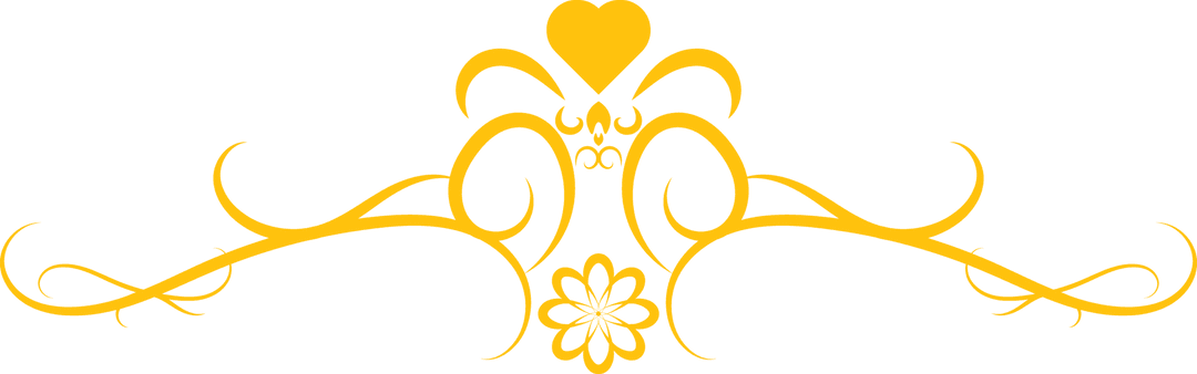 Elegant Yellow Abstract Ornamental Design on Transparent Background