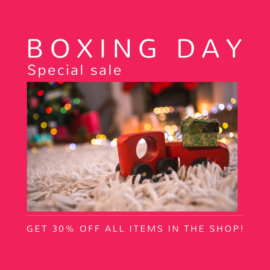 Boxing Day Sale Announcement with Holiday Background