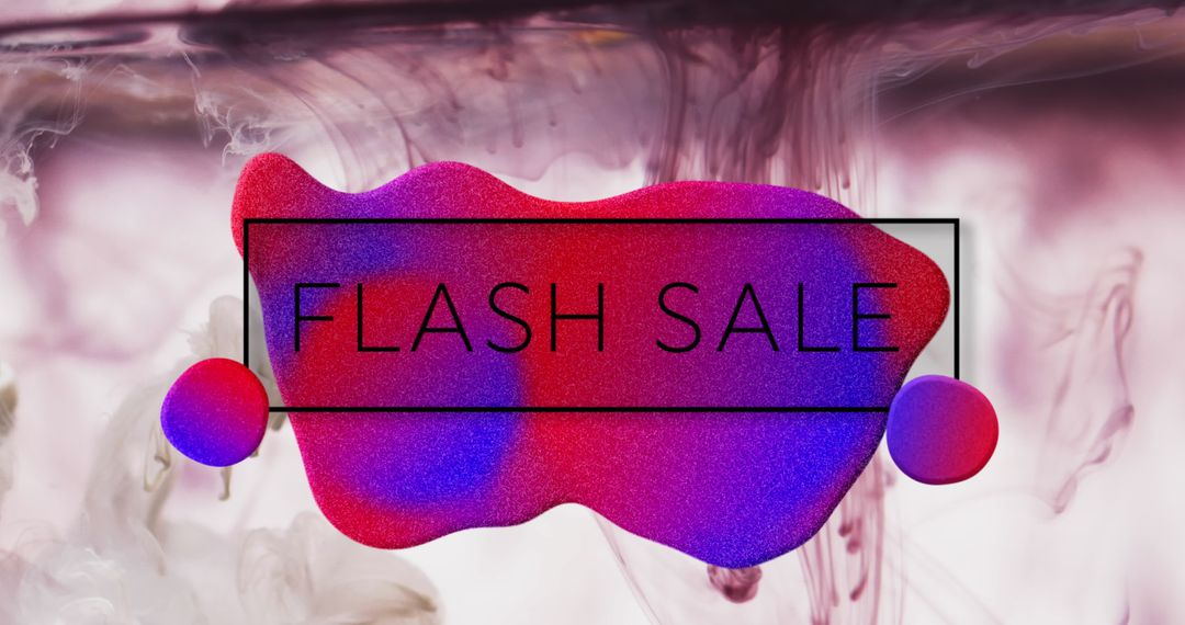 Flash Sale Banner with Abstract Liquid Motherboarding Digital Graphics
