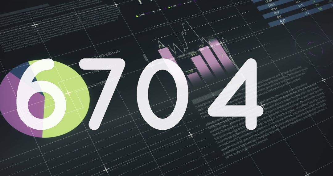 Dynamic Numbers Against Data Visualization Background