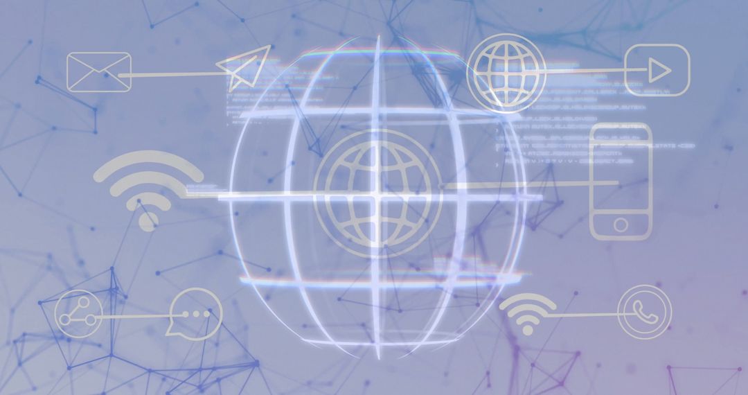 Glowing Globe Centerpiece Symbolizing Global Connectivity and Digital Communications