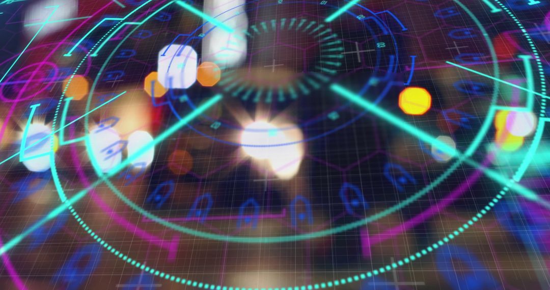 Abstract Digital Interface with Futuristic Data Overlay