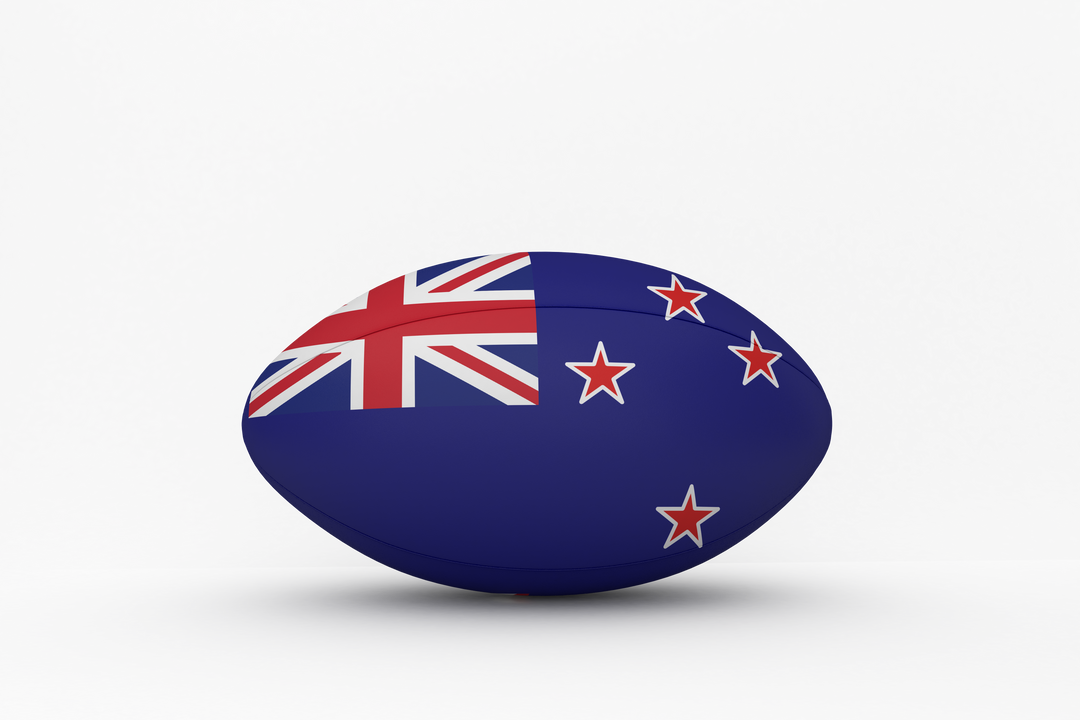 Rugby Ball With New Zealand Flag Design On Transparent Background - Download Free Stock Images Pikwizard.com