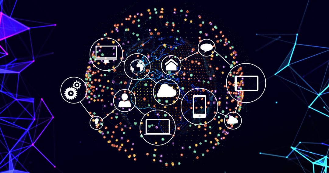 Global Digital Network Interface with Icon Connections