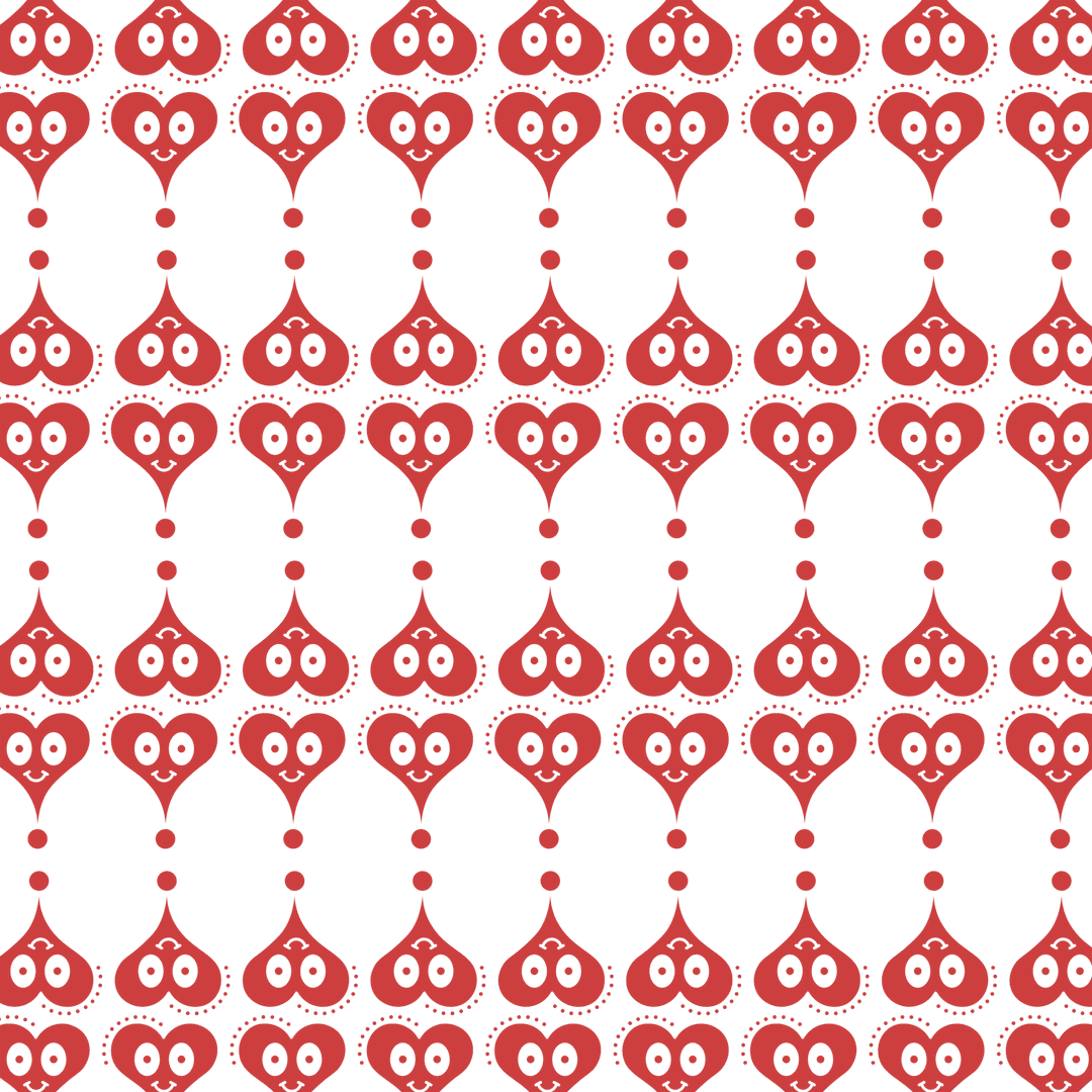Red Hearts Pattern on Transparent Background Vector Illustration