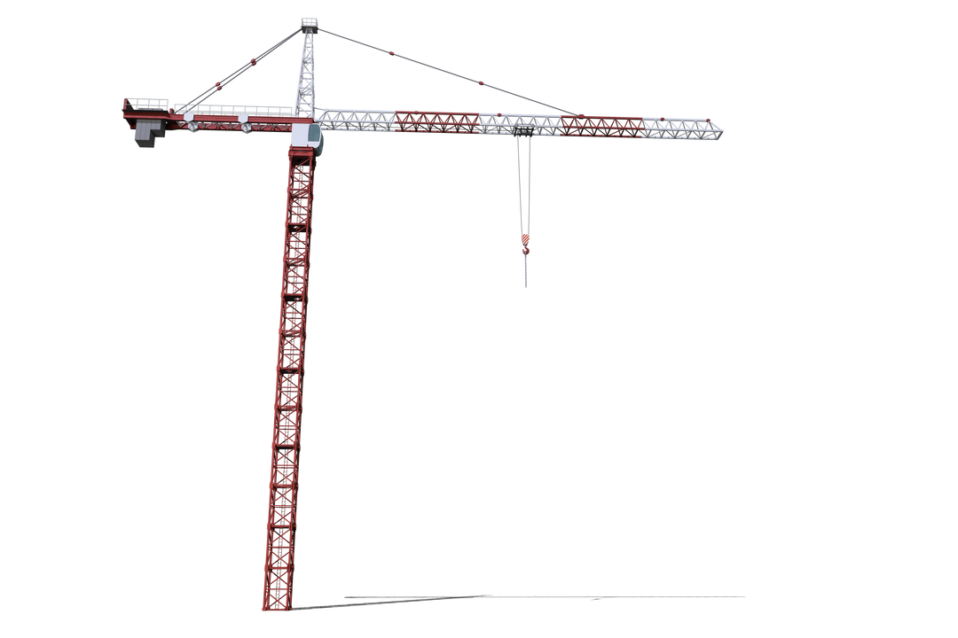 Transparent Isolated Construction Crane with Orange and White Elements - Download Free Stock Images Pikwizard.com