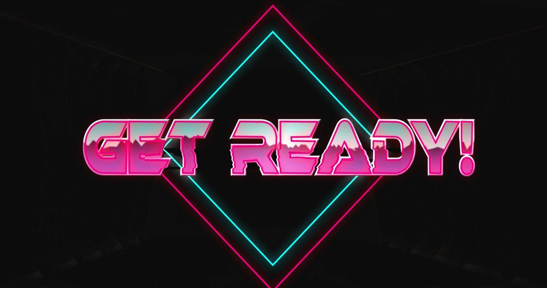 Glowing Neon Glitch Art with Futuristic Typography