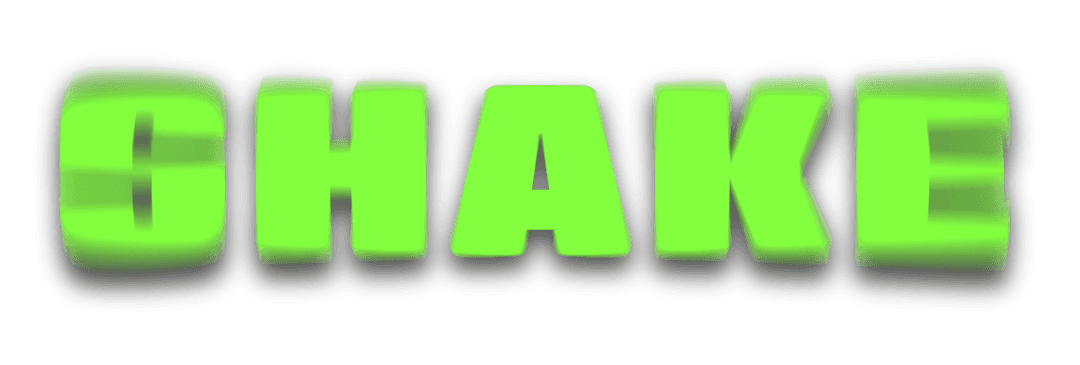 Transparent Green Shake Text Banner with Motion Blur Effect
