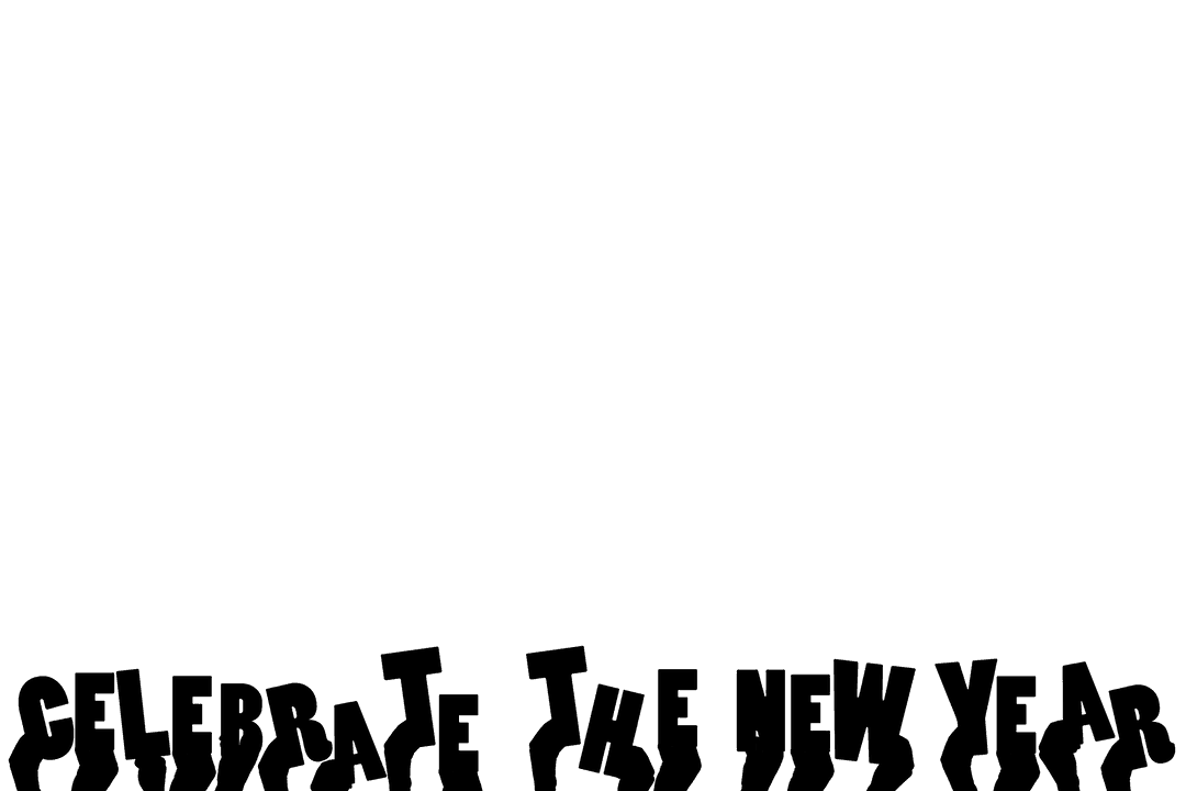 Hands Displaying Celebrate the New Year Text on Transparent Background