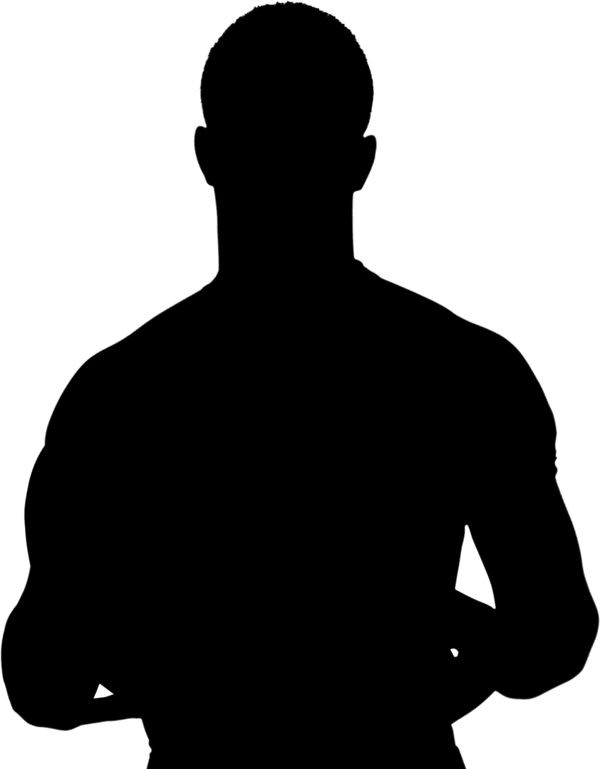 Transparent Silhouette of Sportsperson with Raised Battled