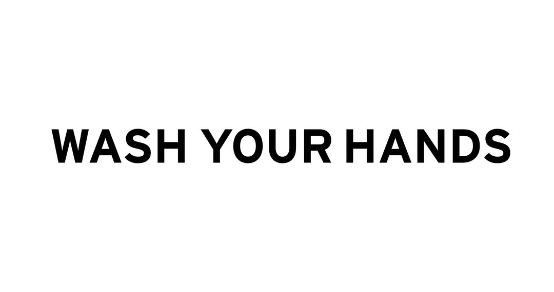 Wash Your Hands Message on White Background for Hygiene Awareness