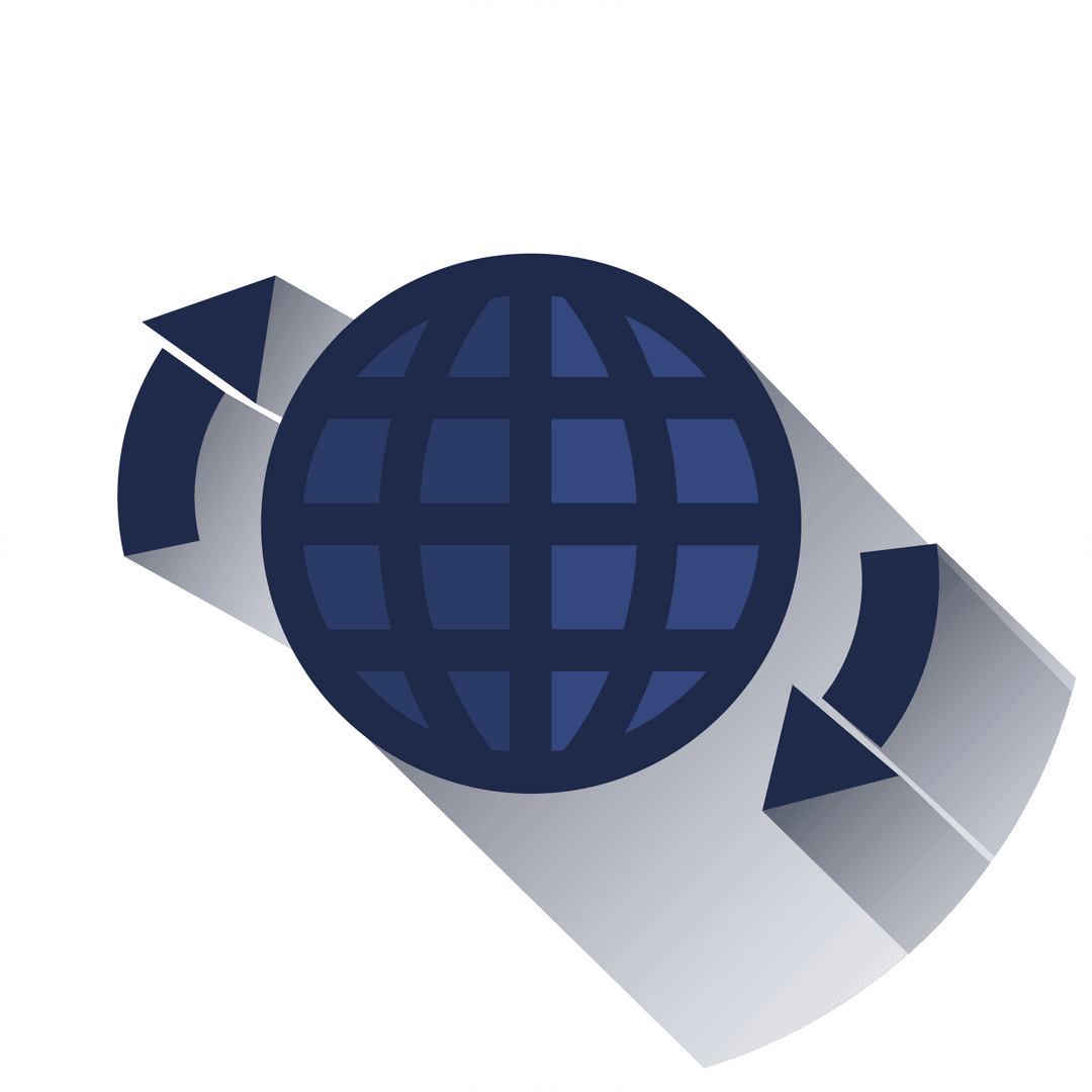 Transparent Globe with Arrows Icon for Social Media