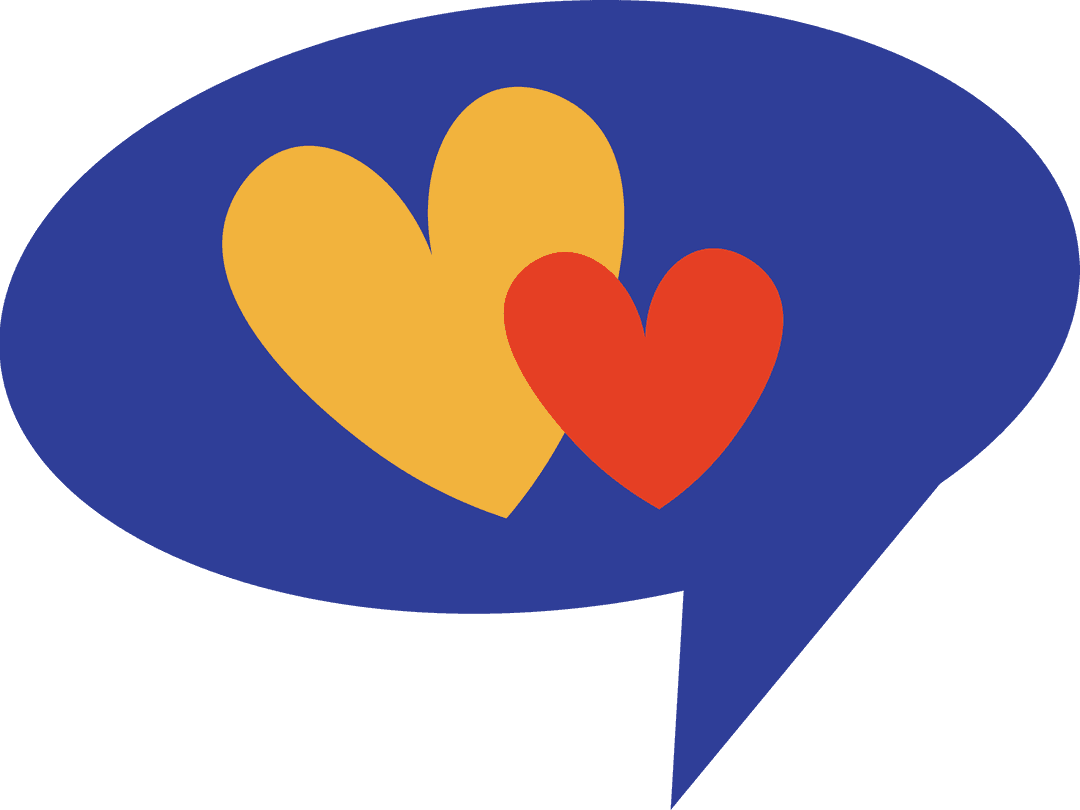 Speech Bubble with Hearts Vector on Transparent Background