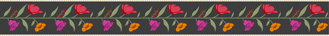Seamless Floral Border Pattern with Transparent Background