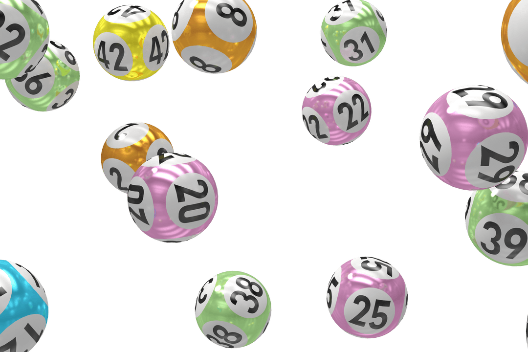 Colorful Transparent Lottery Balls in Motion