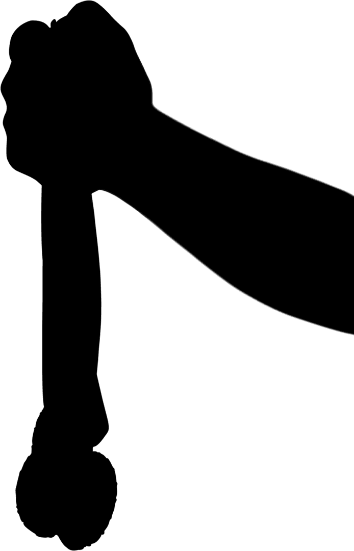 Silhouette of Hand with Medals on Transparent Background