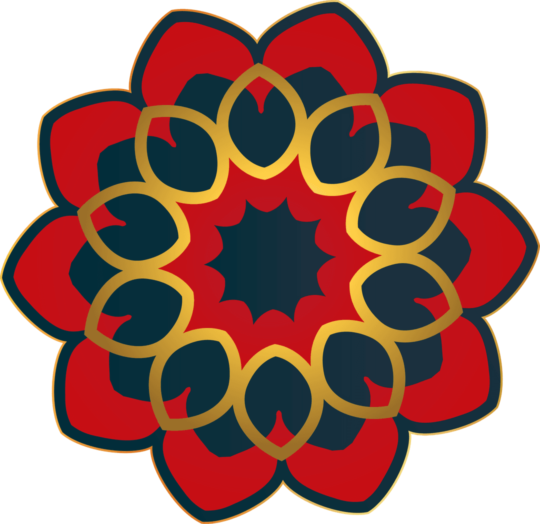 Colorful Abstract Mandala with Transparent Background