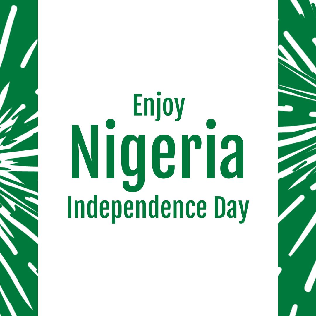 Nigeria Independence Day Celebration with Fireworks Design