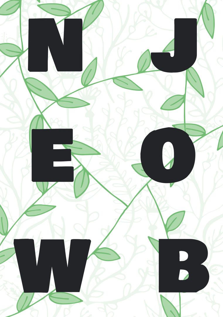 Eco-Friendly Bold Letters with Leafy Backdrop
