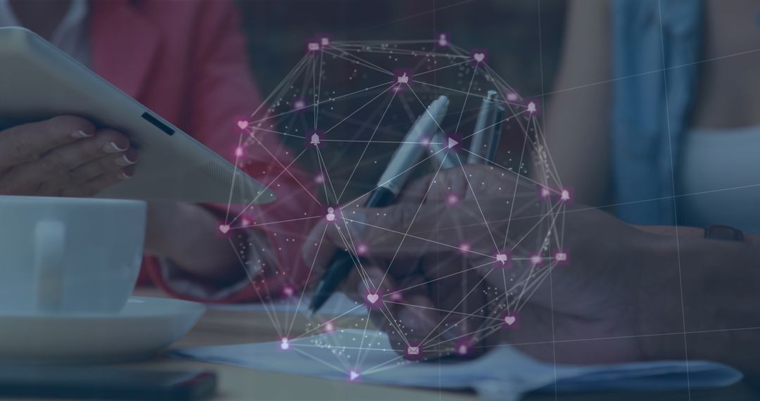 Business Professionals Evaluating Digital Data Using Devices