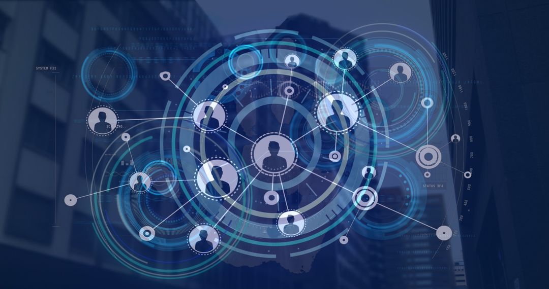 Futuristic Networking Concept in Modern Urban Environment