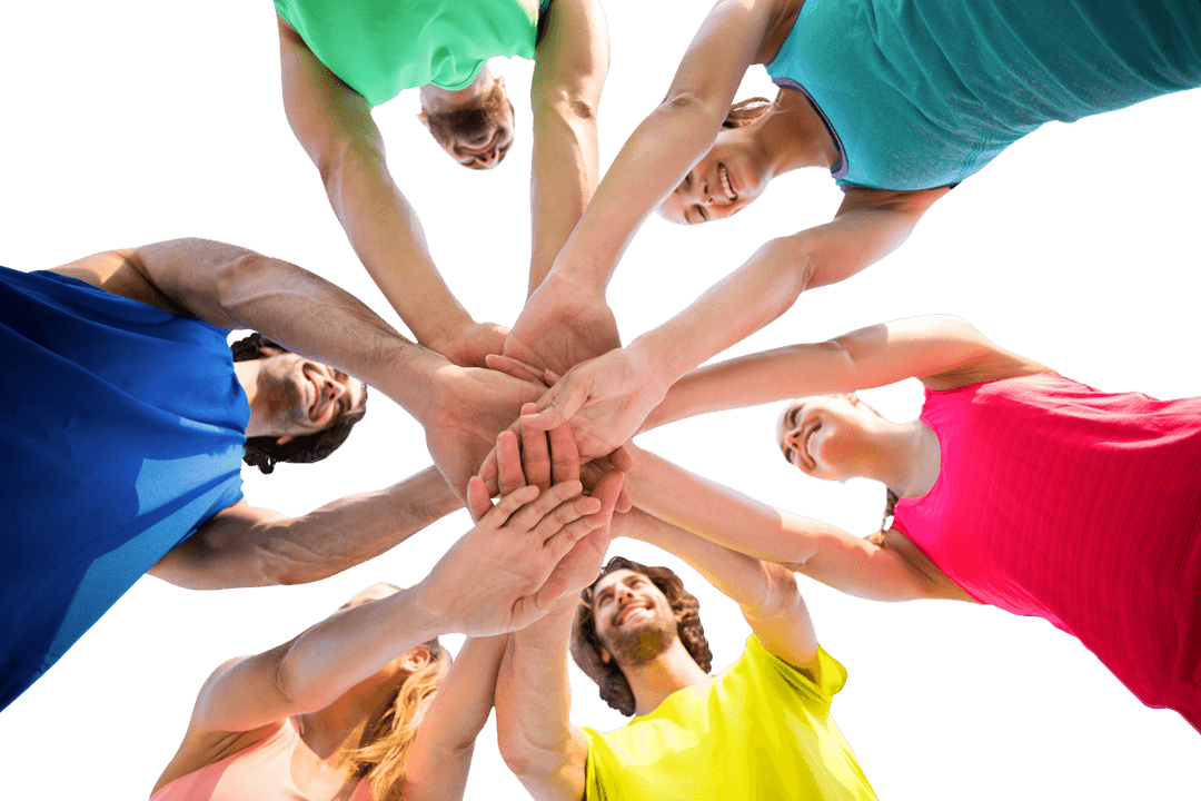 Transparent Friendship Huddle with Diverse Group of Friends