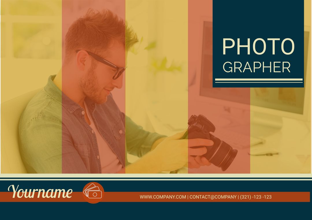 Modern Photographer Template for Business Cards and Social Media - Download Free Stock Templates Pikwizard.com