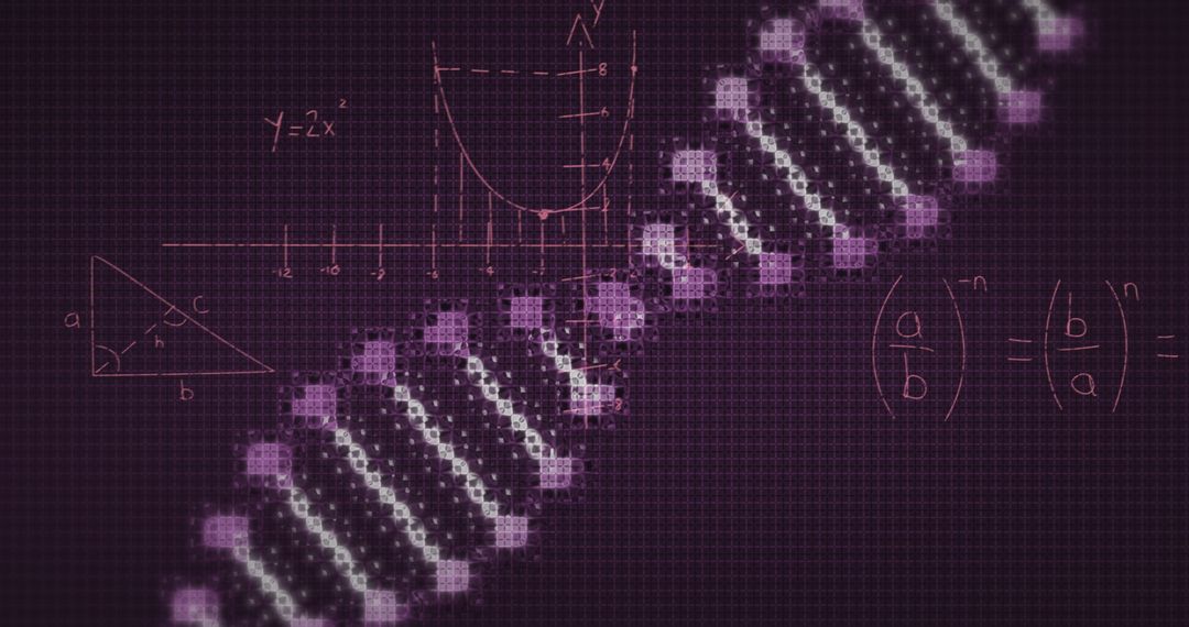 Digital DNA Strand with Mathematical Formulas