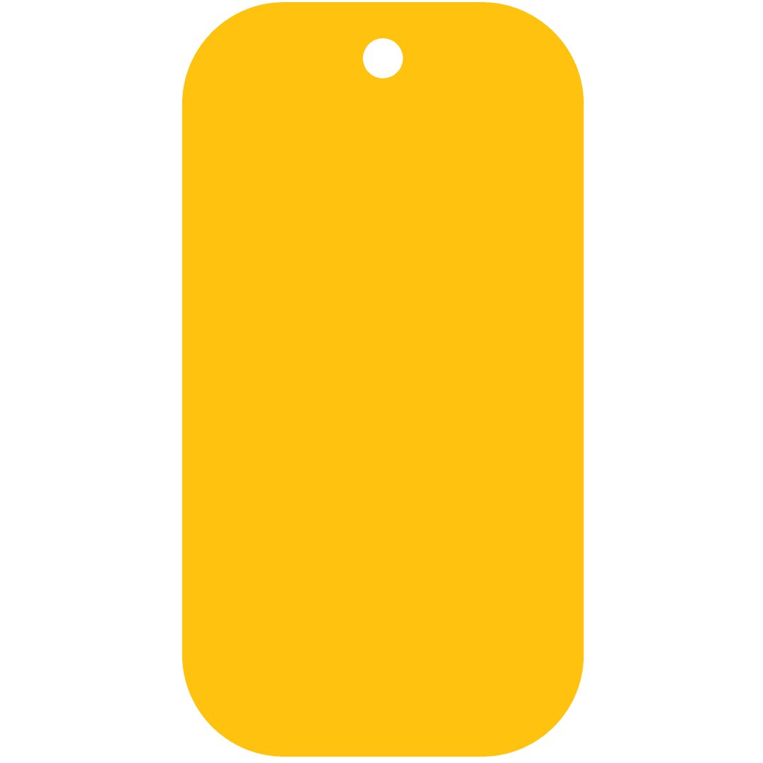 Yellow Gift Tag with Hole on Transparent Background