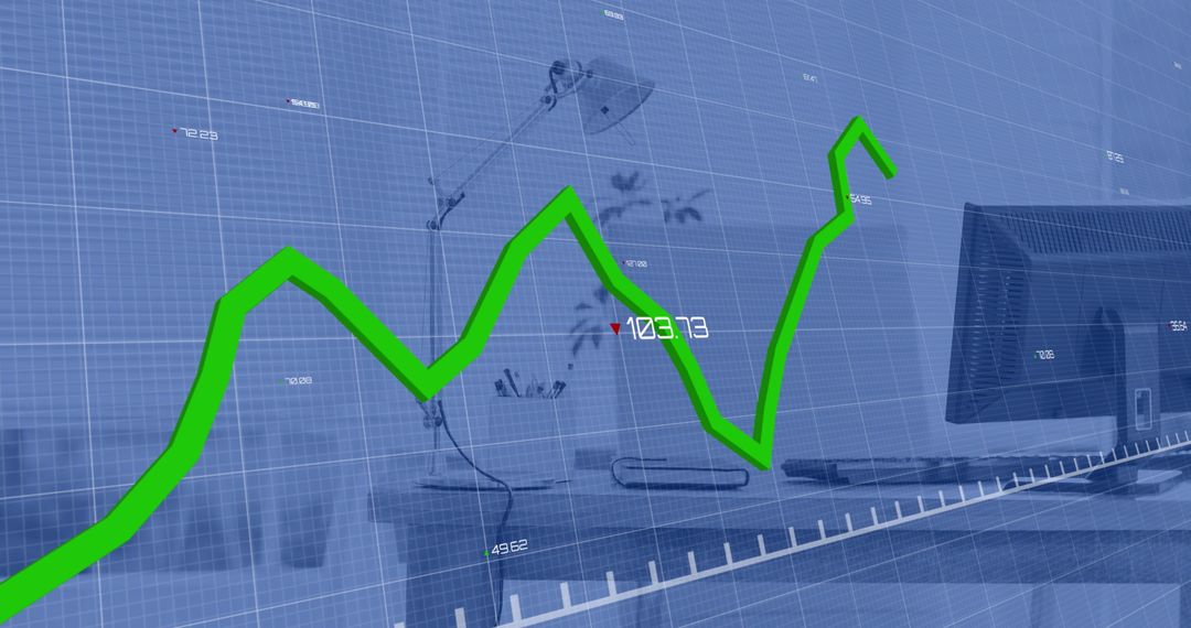 Dynamic Financial Growth Chart in Modern Office