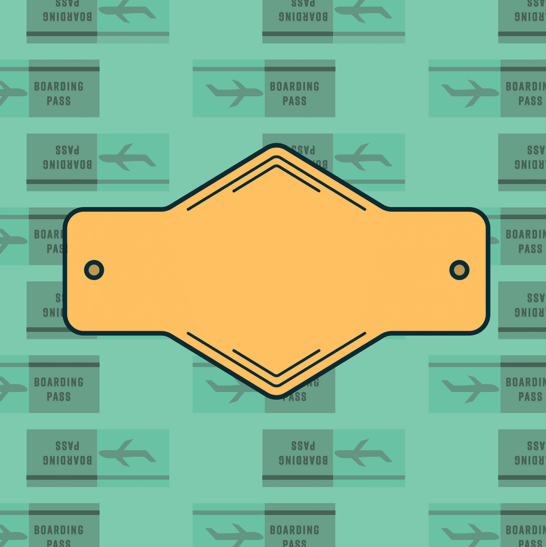 Transparent Badge Design Over Airplane Themed Background