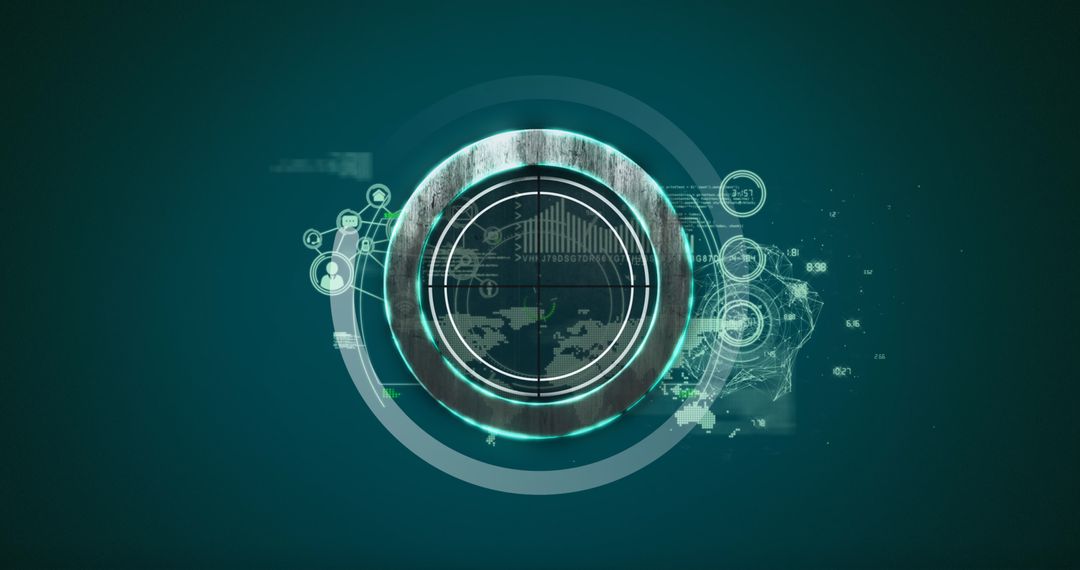 Abstract High-Tech Financial Data Concept with Moving Circles