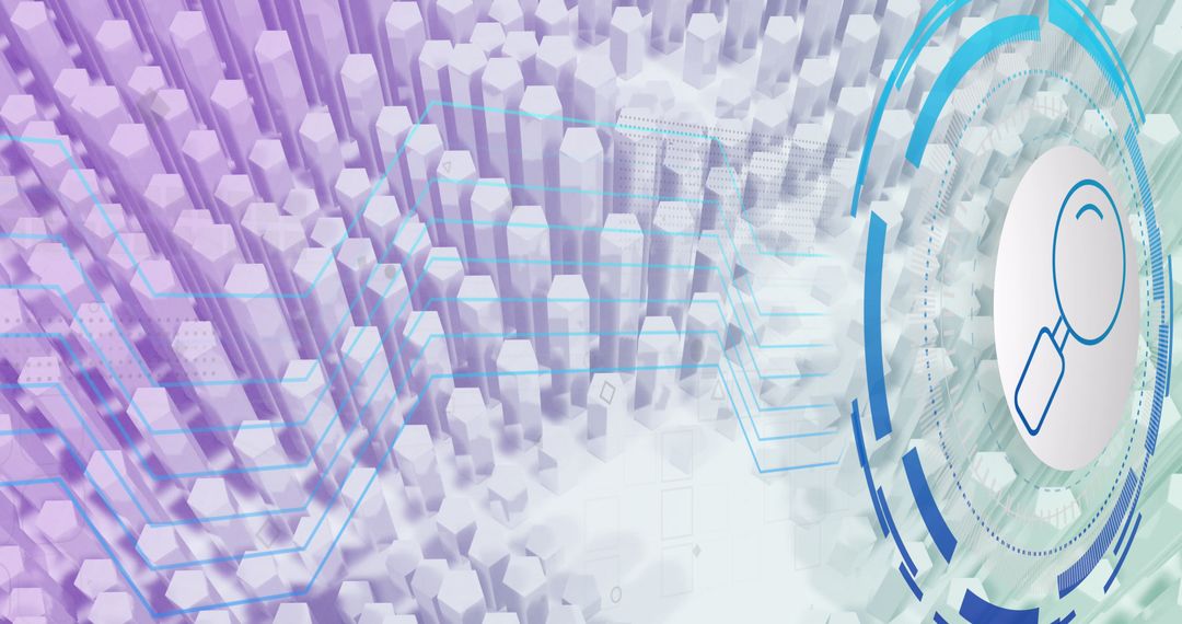 Digital Data Processing with Magnifying Glass Overlay