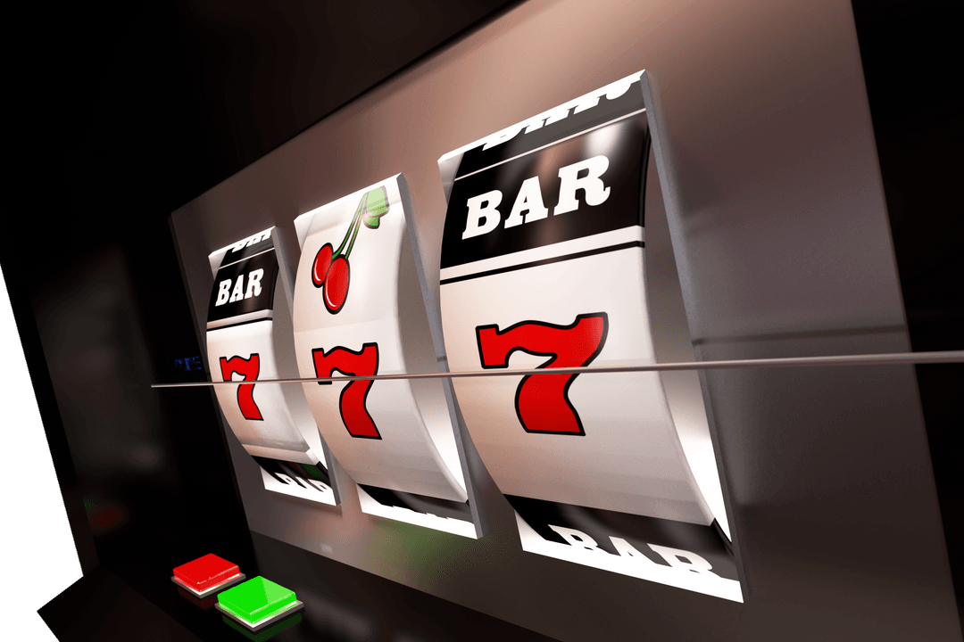 Lucky Seven Slot Machine Winning Spin Transparent Background