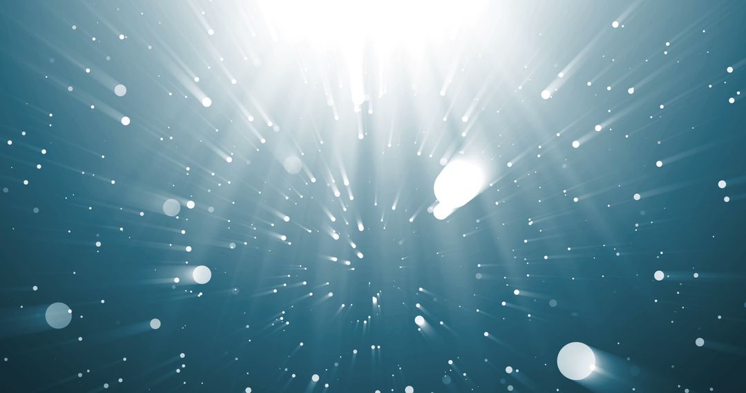 Abstract Falling Confetti and Vibrant Light Rays Background