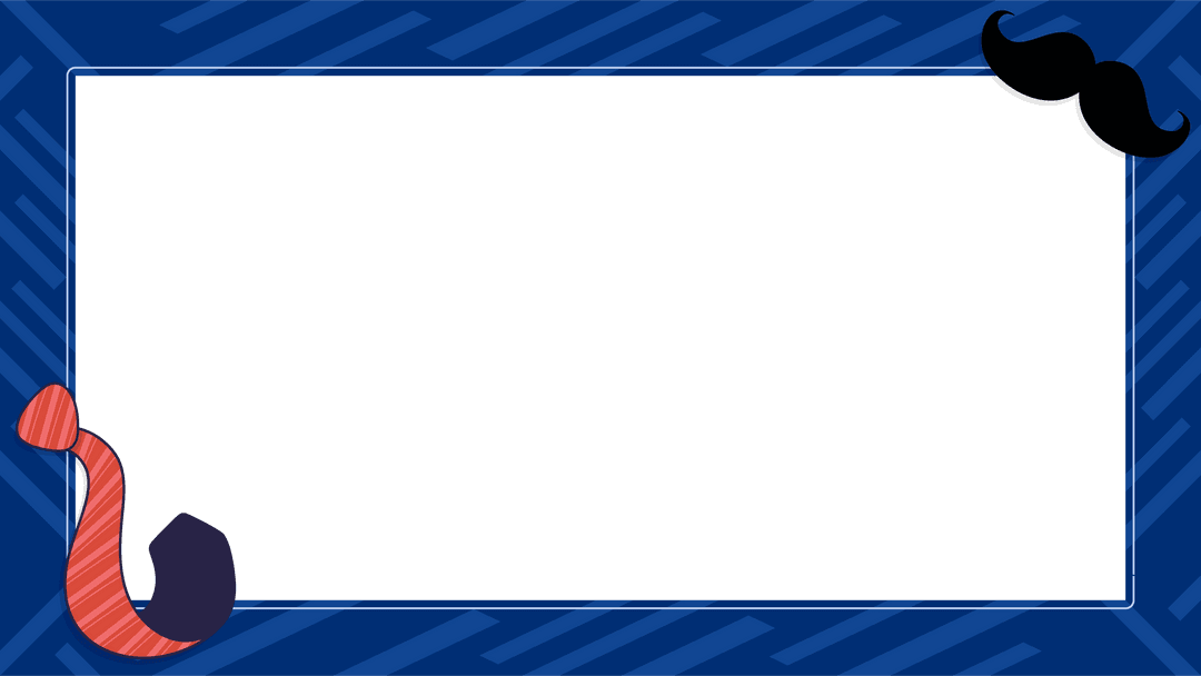 Abstract Geometric Frame with Red Tie and Mustache on Transparent Background