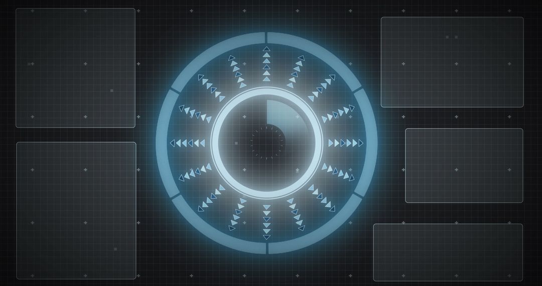 Futuristic Digital Interface Display with Data Elements