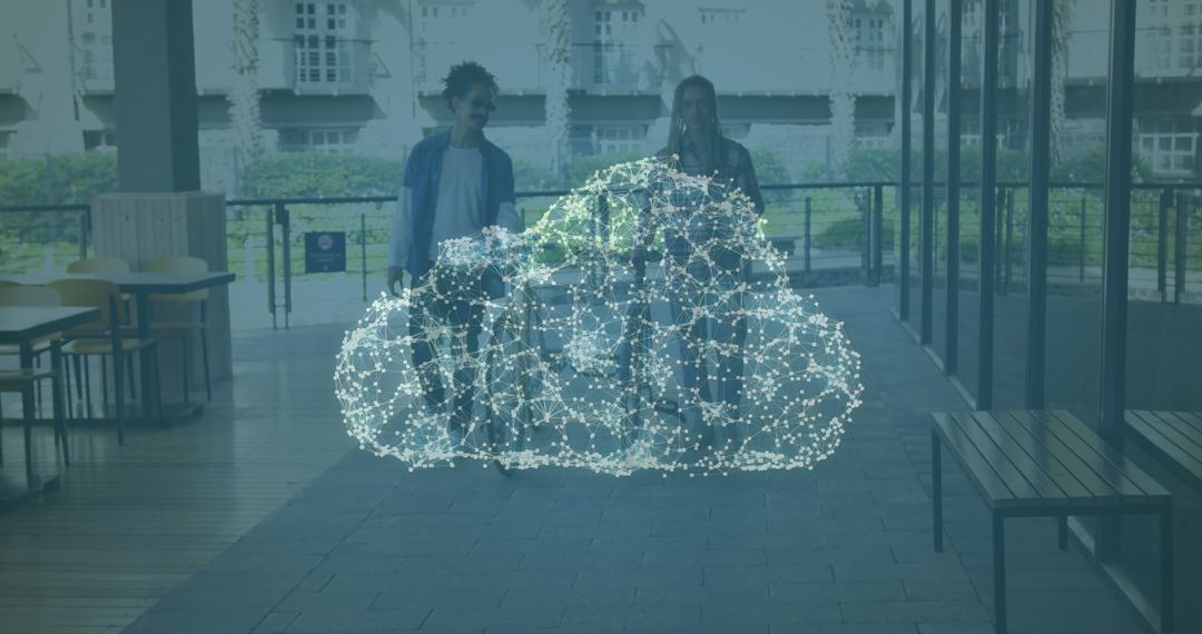 People Interacting with Holographic Cloud Network - Free Images, Stock Photos and Pictures on Pikwizard.com