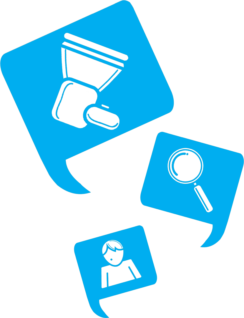 Transparent Vector Illustration of Blue Communication Icons