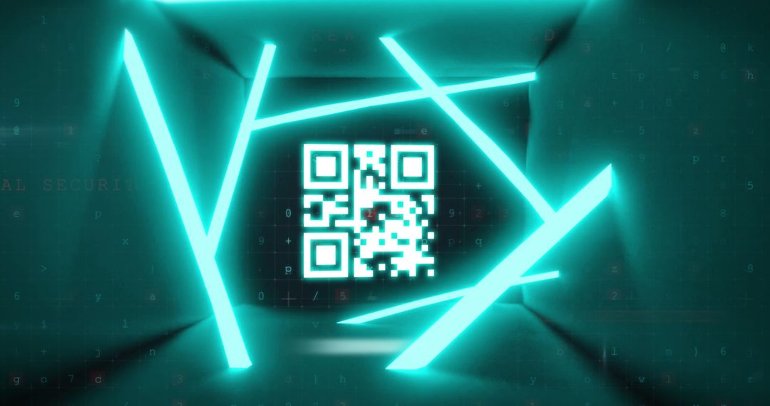 Glowing Green QR Code Security Tech Background