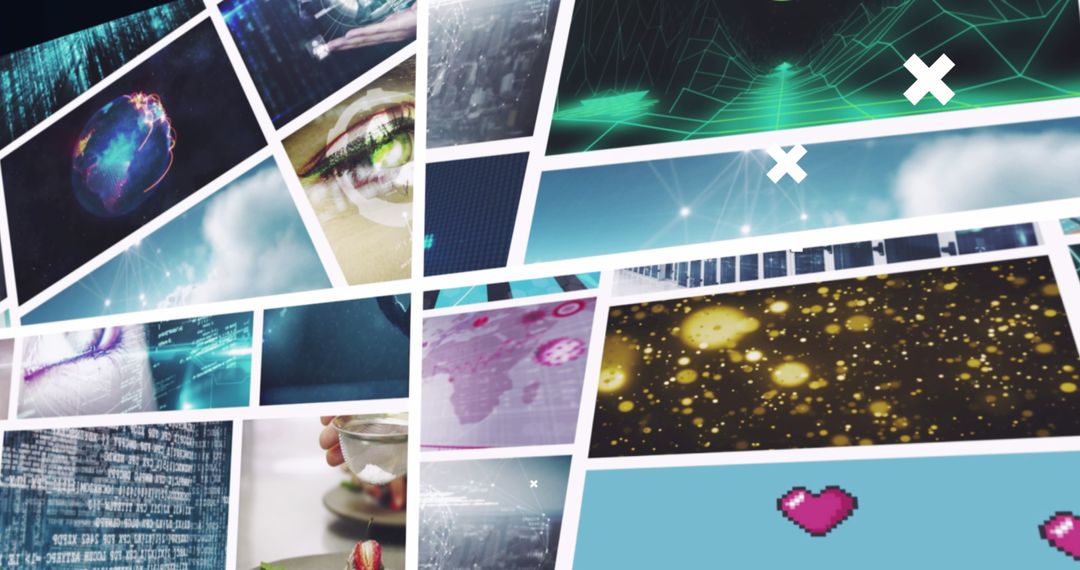 Abstract Digital Montage Featuring Technology and Business Elements