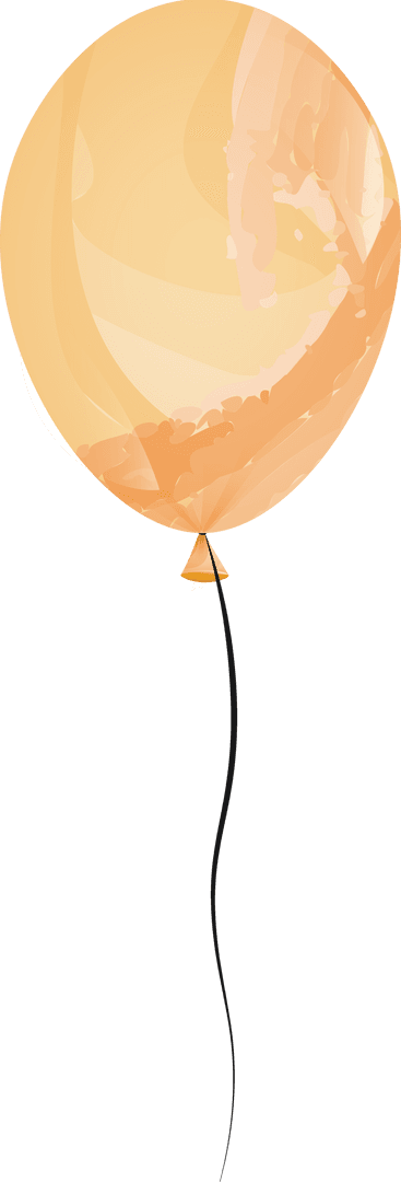 Transparent Yellow Balloon on String for Birthday Celebration Design