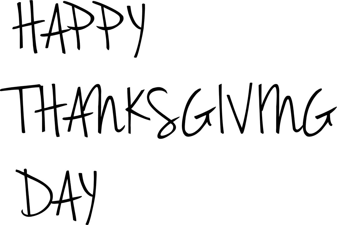 Transparent Thanksgiving Message on Black Background